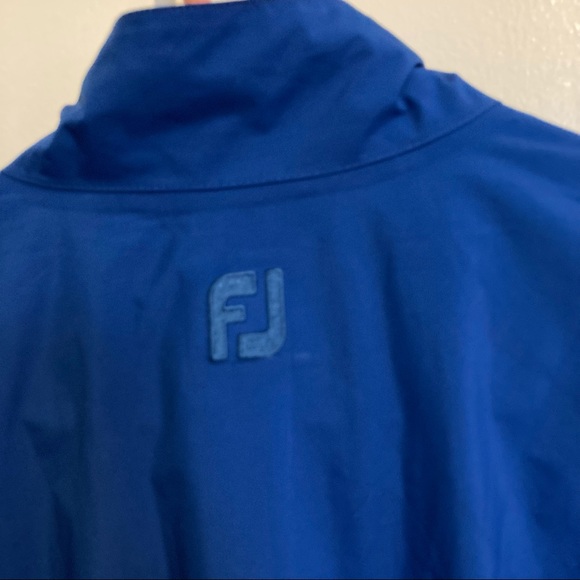 FootJoy Short Sleeve Half Zip Pullover Navy Blue- Medium - Picture 7 of 13